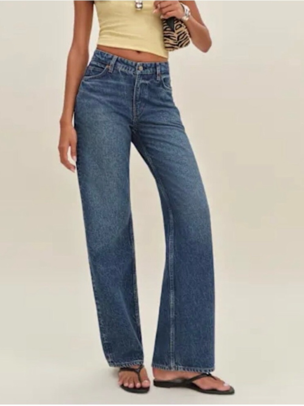 NWT Reformation Morley Baggy V Waist Jeans